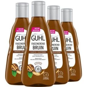 Guhl Shampoo Fascinerend Bruin - 4 x 250 ml - Voordeelverpakking