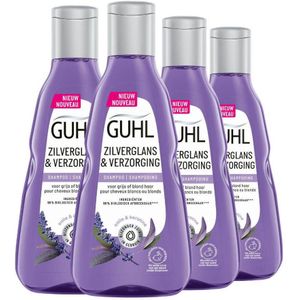 Guhl Zilverglans & Verzorging Shampoo - 4 x 250 ml - Voordeelverpakking