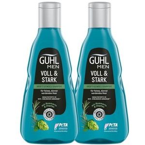 Guhl Mannen Voordeelverpakking vol & Sterk - Inhoud: 2x 250 ml shampoo - Haartype: dun, fijn, dunner wordend - Met hop en cafeïne