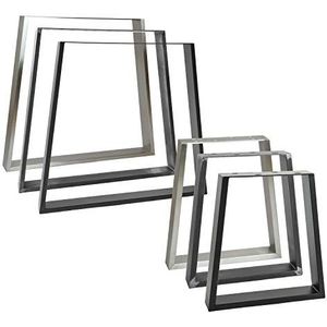 2x Natural Goods Berlin Trapez Design meubelonderstel, V-vorm, metaal, tafelpoten van staal, tafelonderstel, breedte 60/80 x hoogte 72 cm (eettafel/bureau), roestvrij staal