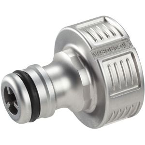 GARDENA Premium kraanaansluiting 33,3 mm (G 1""): Adapter voor waterkranen, hoogwaardig metaal, spatvrije waterstroom, vorstbestendig, verpakt (18242-20)