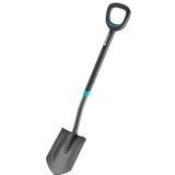 GARDENA ErgoLine spitse spade: Tuinspade van kwaliteitsstaal voor omgraven en spitten, met voetstuk en ergonomische steel, D-handgreep (17012-20)