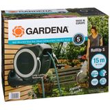Gardena Wandslangenbox RollUp S 15 m Wit - Tuinaccessoire met Automatisch Oprolsysteem