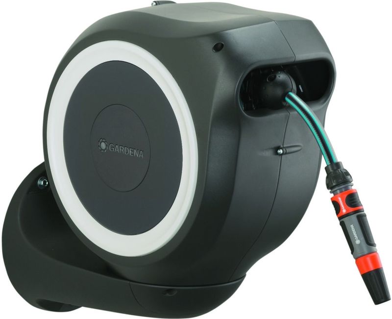 Gardena Wandslangenbox RollUp S 15 m Wit - Tuinaccessoire met Automatisch Oprolsysteem
