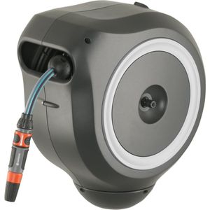 Gardena RollUp M, Wandmontierte Rolle, Automatisch, Funktional, Schwarz, Blau, Grau, Wand-montiert, 20 m