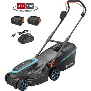 GARDENA PowerMax 37/36V P4A - Grasmaaier - Rood - Accu - Inclusief 2 Accu's en Oplader