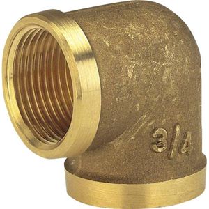 GARDENA 353972 messing hoek met schroefdraad aan de binnenzijde: Hoekstuk met schroefdraad van 33,3 mm (G 1""), voor het veranderen van de richting van buizen of slangen