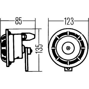 Claxon - Elektrisch - Zwart - IPX7, IPX9K