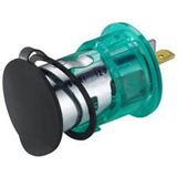 Stekkerdoos - Groen - Platte Stekker - 2 Contacten - 12V