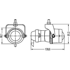 Hella - H3 Koplamp - Zwart - Aluminiumbehuizing - IP5K4K