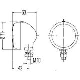 Hella Breedtelicht rond opbouw 12V