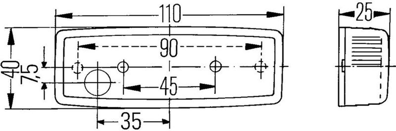 Hella - Zijmarkeringslicht - 12V - Breedtelicht - Controlenummer E1 31407