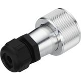 Stekker - Zilver - Aluminium - Aansluiting Met Kabelschroefkoppeling - 2 Aansluitingen