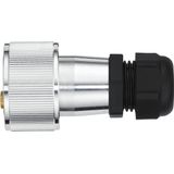 Stekker - Zilver - Aluminium - Aansluiting Met Kabelschroefkoppeling - 2 Aansluitingen