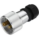 Stekker - Zilver - Aluminium - Aansluiting Met Kabelschroefkoppeling - 2 Aansluitingen