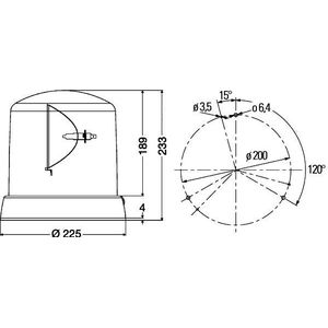 Hella - Zwaailicht - Geel - Halogeen - Opbouw