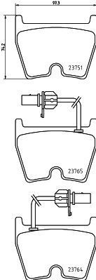 HELLA Remblokkenset VW,AUDI,LAMBORGHINI 8DB 355 009-191 3D0698151A,420698151E,4B3698151A 8E0698151H,3D0698151,8E0698151P,7934D1029,420698151G