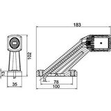 Hella Breedtelicht LED rechts flexibele arm zijdelingse opbouw 24V