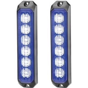 Hella - LED Zwaailicht - Blauw - Aluminium - Set van 2