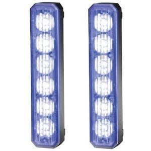 Hella - LED Zwaailicht - Blauw - Aluminium - Set van 2