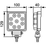 Hella Valuefit Werkschijnwerper 12 V, 24 V S1500 LED 1GA 357 103-012 Nabijgebied belichting (b x h x d) 100 x 129 x 40