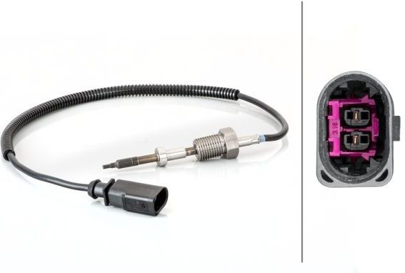 HELLA - Sensor - Uitlaatgastemperatuur - Voor Turbolader - 2 Contacten - Kabellengte 460 mm