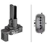 HELLA 8ET 358 095-501 Luchtmassameter - 5-polig - Geschroefd - Met pakking