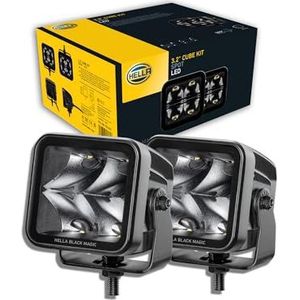 Hella - LED Verstraler - Zwart - Set van 2 - Met Kabel en Schakelaar