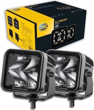 Hella - LED Verstraler - Zwart - Set van 2 - Met Kabel en Schakelaar