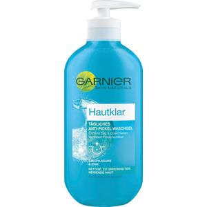 Garnier Huidklar Gezichtsreiniger voor onzuivere huid, poriënverfijning met salicylzuur en zink, anti-pilling gel voor het gezicht, per stuk verpakt (1 x 200 ml)