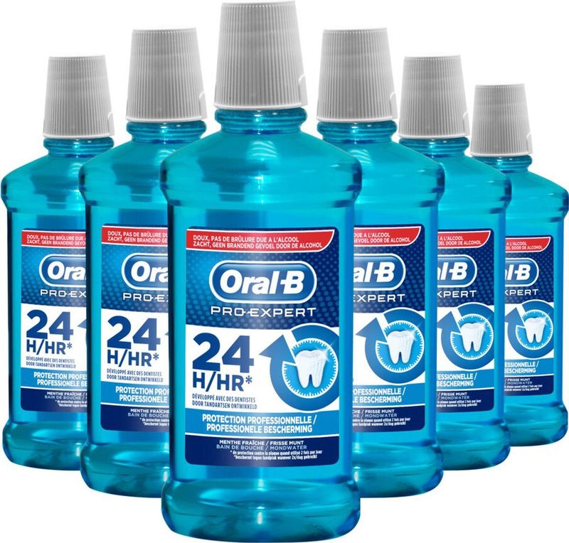 Oral-B Pro-Expert Mondwater - Fresh Mint - Voordeelverpakking 6x500ml