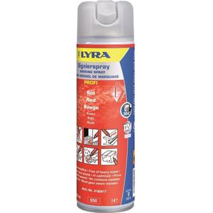 Lyra 4180017 Markeerspray - 500 ml - Rood