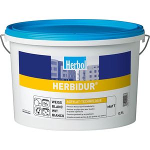 Herbol Herbidur-Acyrlat Technologie- Premium Gevelfverf op acylaatbasis- WIT- Professionele gebruik- Dekt goed- Perfecte afwerking 5l