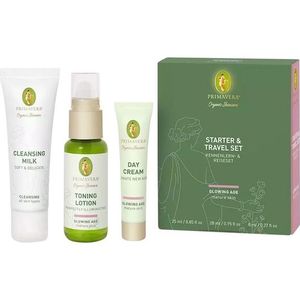 Primavera - Glowing Age - Starter & Travel Set - 25 ml - Inclusief Reinigingsmelk, Tonerlotion en Dagcrème