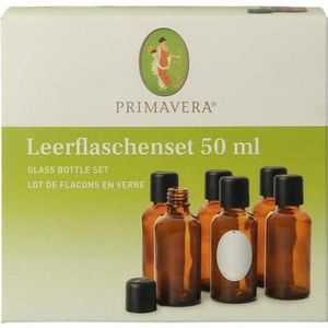 Lege flessen set 6x50ml schenkdop bruin glas