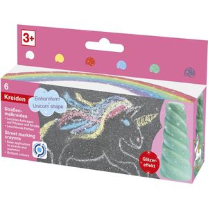 Eberhard Faber stoepkrijt - Unicorn - 6 stuks - glitterkleuren - EF-526560