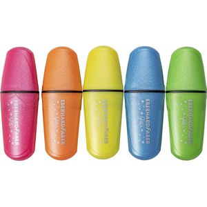 EBERHARD FABER Glitzer neon Mini Textmarker farbsortiert, 5 St.