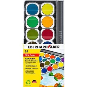 Verfdoos Eberhard Faber Winner 24 kleuren incl. mengpalet [6x]