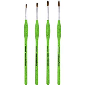 Eberhard Faber 579926 - Kunststof penselenset Green Winner, 4 ronde penselen 0, 1, 2, 4