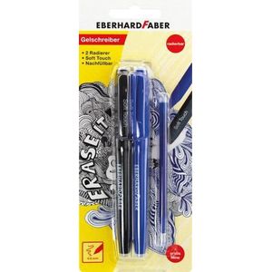 Eberhard Faber rollerbal - 2 stuks - Erase-it - blauw en zwart - EF-582103