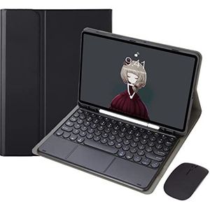 Toetsenbord case voor Samsung Galaxy Tab A8 10,5 inch 2022 [SM-X200/X205/X207] [Nederlandse Layout] afneembaar draadloos touchpad toetsenbord met potloodhouder &bluetooth muis,zwart