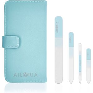 Ailoria - CONTOUR PRIME - Glazen Nagelvijlenset - Blauw - 4 Stuks