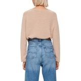 Hoodie - Bruin - Structuurpatroon - Ronde Hals - Rolrand