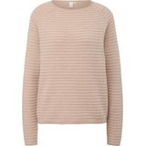 Hoodie - Bruin - Structuurpatroon - Ronde Hals - Rolrand