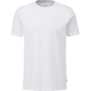 QS - Shirt - Wit - Jersey - Ronde Hals, Kwartmouw, Normale Pasvorm