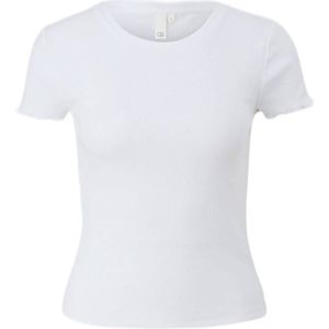 Q/S by s.Oliver - Ribgebreid - T-shirt - Wit - Stretchkatoen