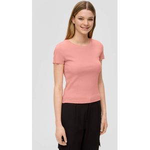 QS Cropped top met geribbelde structuur, 2108, XS