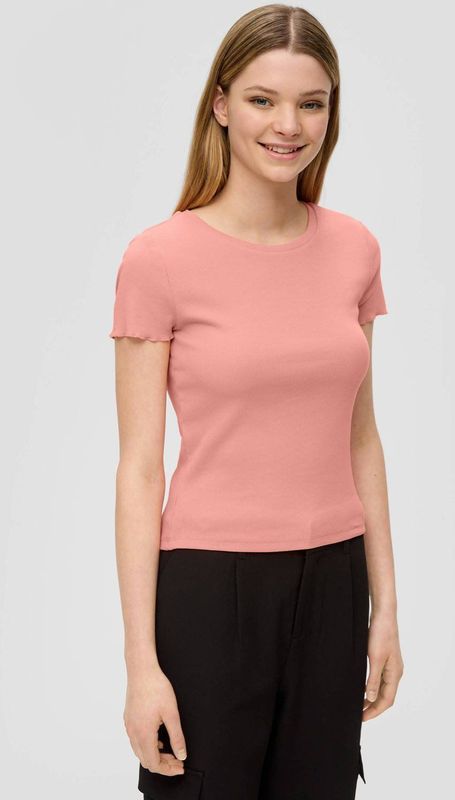 QS Cropped top met geribbelde structuur, 2108, XS