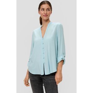 Blouse - Effen - Viscose - Lange Mouw - Tuniek Kraag