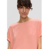QS - Blouseshirt - Abrikoos - Wijde Pasvorm - Kwartmouw